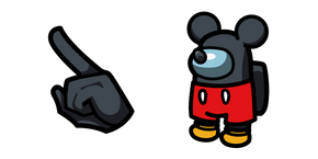 Among Us Black Character in Mickey Mouse Outfit cursor