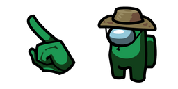 Among Us Fortegreen Character in Safari Hat Cursor