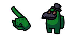 Among Us Green Character in Plague Doctor Mask Cursor