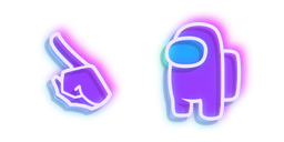 Among Us Neon Purple Character Cursor