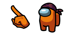 Among Us Orange Character in Do-Rag Hat Cursor