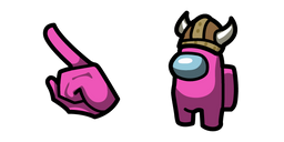 Among Us Pink Viking Character  Cursor