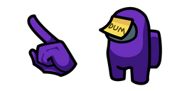 Among Us Purple Character in Dum Sticky Note Cursor