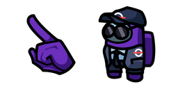 Among Us Purple Character in Security Guard Outfit Cursor
