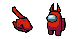 Among Us Red Character Devils Horns Cursor