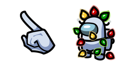 Among Us White Character in Christmas Lights Cursor