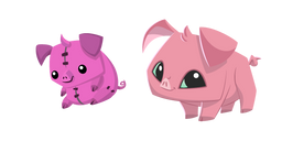Animal Jam Pig and Pig Plushie Cursor