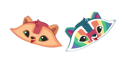 Animal Jam Raccoon and Rainbow Raccoon Cursor