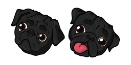 Black Pug Dog Cursor