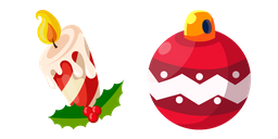 Christmas Candle and Ball Cursor