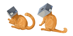 Cats Head Stuck in a Box Cursor
