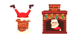 Christmas Santa Stuck in Chimney Cursor