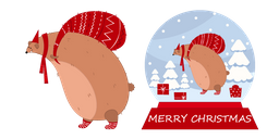 Christmas Snow Globe and Bear Cursor