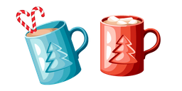 Cocoa with Marshmallows and Candy Cane Cursor