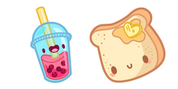 Cute Bread and Bubble Tea Cursor