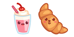 Cute Croissant and Milkshake Cursor