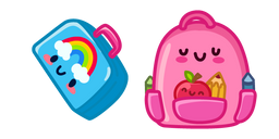 Cute Lunch Box and Backpack Cursor