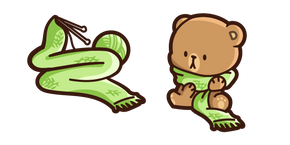 Cute Mocha Bear and Scarf Cursor
