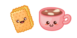 Cute Sandwich Cookie and Cocoa Cursor