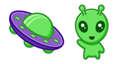 Cute Alien and UFO Cursor