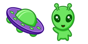 Cute Alien and UFO Cursor