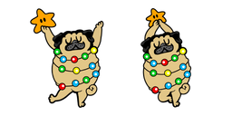 Cute Christmas Tree Pug Cursor