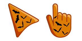 Black Bats on an Orange Background Cursor