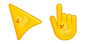 Yellow Bath Duck on Yellow Background Cursor