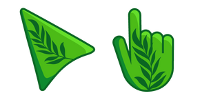 Dark Green Leaves on Spring Green Background Cursor