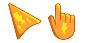Yellow Lightnings on Orange Background Cursor