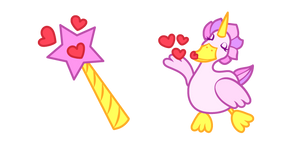 Cute Duck Unicorn Blow Kiss Cursor