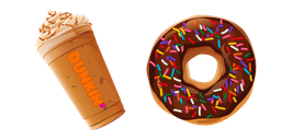 Dunkin Pumpkin Latte and Donut Cursor