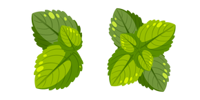 Green Mint Leaves Cursor