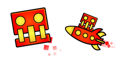 Geometry Dash Cube 70 and Ship 9 Cursor
