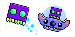 Geometry Dash Cube 78 and UFO 16 Cursor