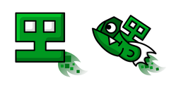 Geometry Dash Cube 13 and Ship 24 Cursor