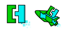 Geometry Dash Cube 3 and Ship 7 Cursor