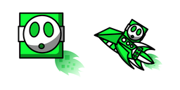 Geometry Dash Cube 51 and Ship 40 Cursor