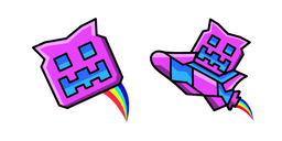 Geometry Dash Cube 39 and Ship 7 Cursor