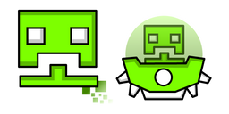 Geometry Dash Cube 10 and UFO 12 Cursor