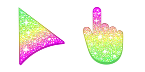 Green Pink Ice Cream Glitter Cursor