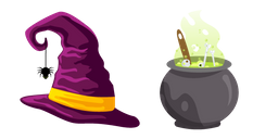 Halloween Cauldron and Witch's Hat Cursor