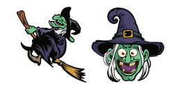 Halloween Witch on Broomstick Cursor