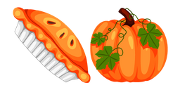 Thanksgiving Day Pumpkin Pie and Pumpkin Cursor