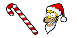The Simpsons Homer Santa and Cane Cursor