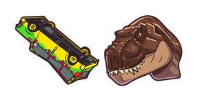 Jurassic Park (1993) T-Rex and Car Curseur