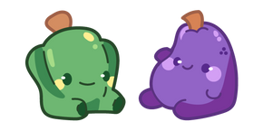 Kawaii Green Pepper and Eggplant Cursor