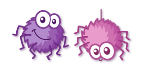 Kawaii Purple and Pink Spiders Cursor