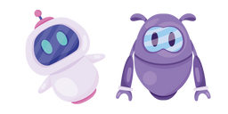 White and Purple Robots Cursor