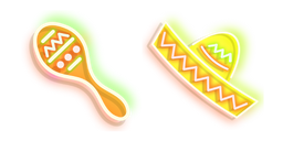 Neon Maracas and Sombrero Cursor
